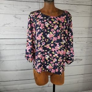 LC Lauren Conrad Floral Blouse Size Large